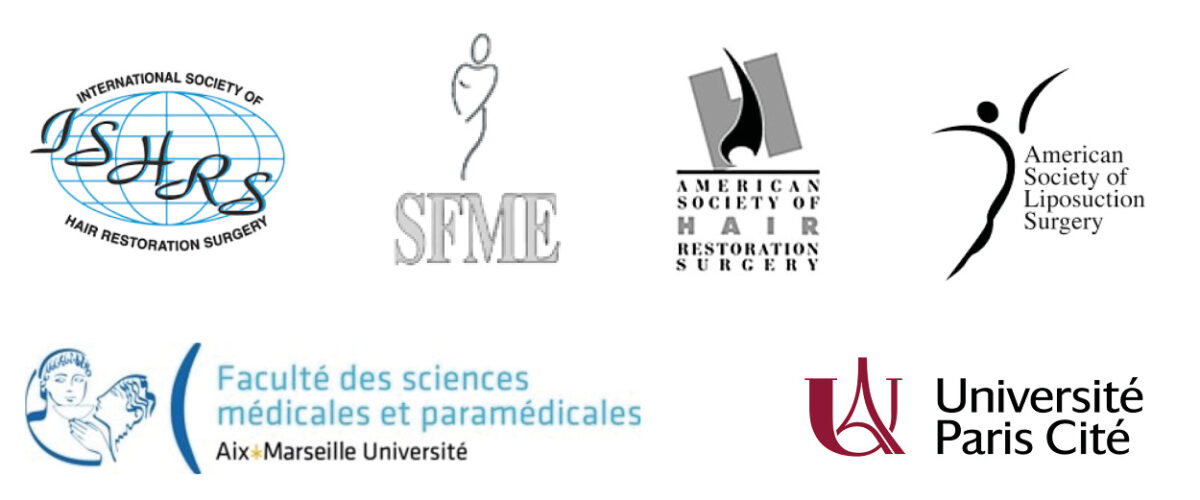 Logos de sociétés médicales et d’universités figurant dans les documents du Dr Boutboul